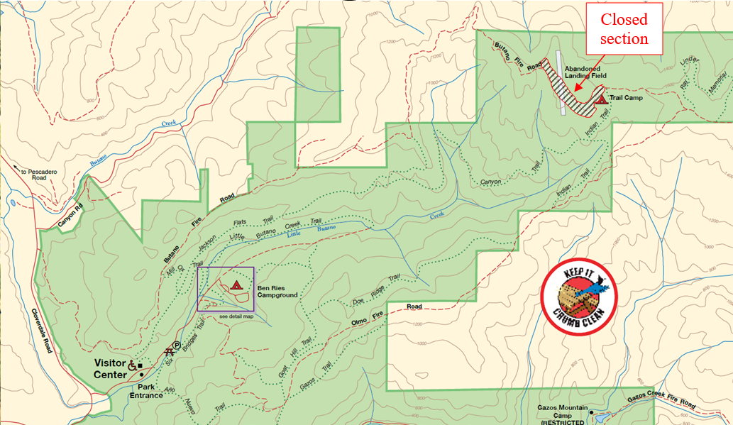Butano Fire Road Closure Area